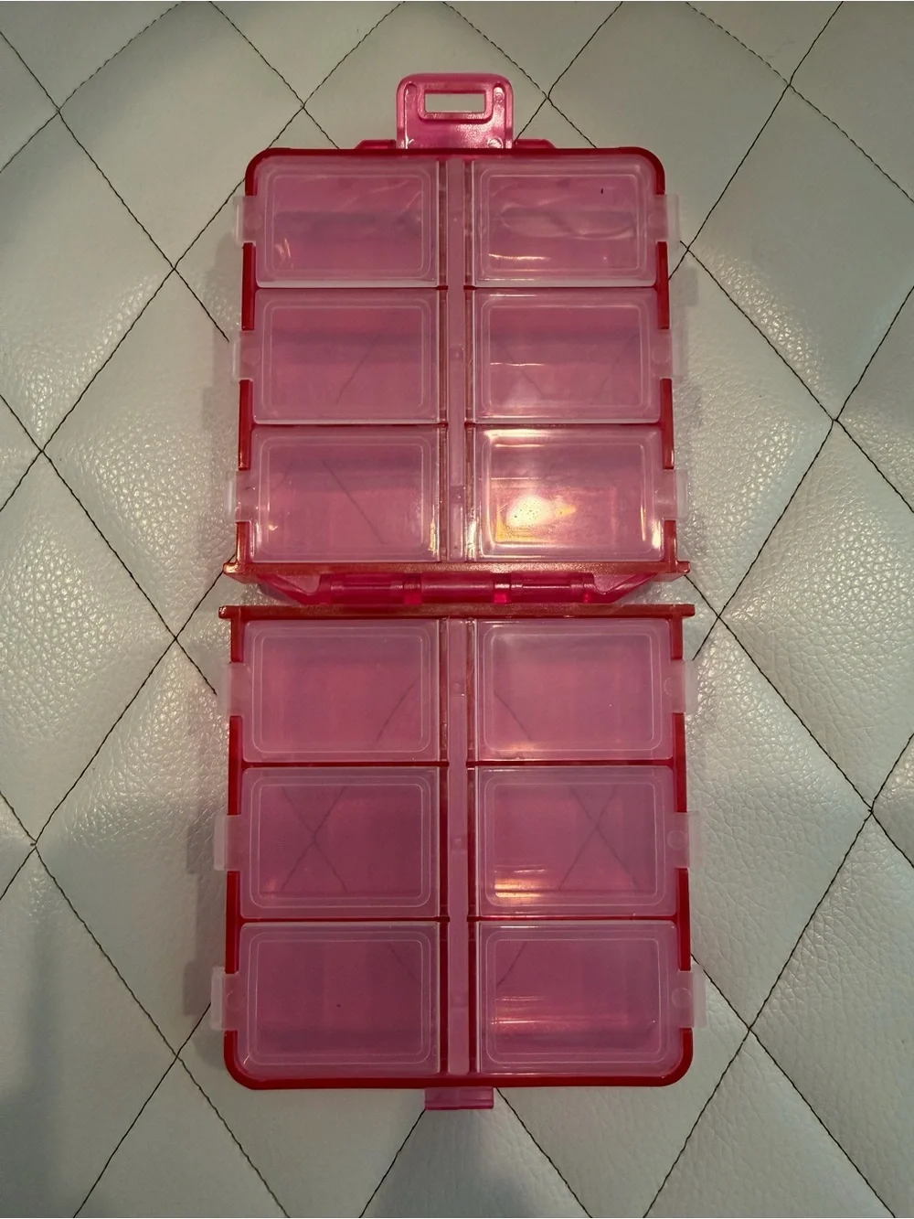 Pink 8-Compartment Pill & Small Parts Organizer
